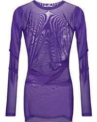 violettes Langarmshirt aus Netzstoff
