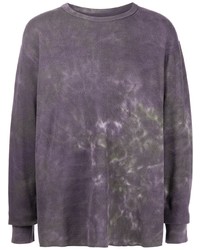 violettes Mit Batikmuster Langarmshirt