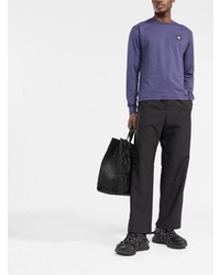 violettes Langarmshirt von Stone Island