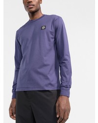 violettes Langarmshirt von Stone Island