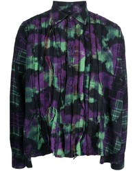 violettes Mit Batikmuster Flanell Langarmhemd von Needles