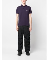 violettes Polohemd von Stone Island