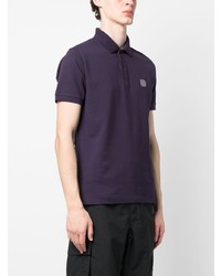 violettes Polohemd von Stone Island