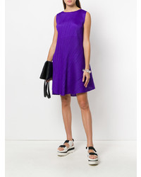 violettes schwingendes Kleid von Pleats Please By Issey Miyake