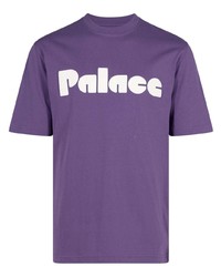 violettes Spitze T-Shirt mit einem Rundhalsausschnitt