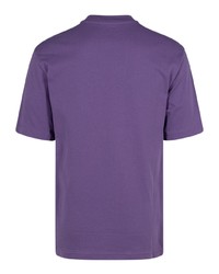 violettes Spitze T-Shirt mit einem Rundhalsausschnitt von Palace