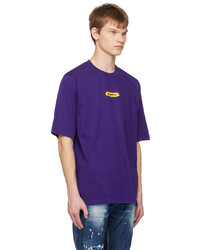 violettes Strick T-Shirt mit einem Rundhalsausschnitt von DSQUARED2