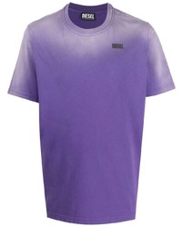 violettes Mit Batikmuster T-Shirt mit einem Rundhalsausschnitt von Diesel