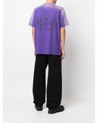 violettes Mit Batikmuster T-Shirt mit einem Rundhalsausschnitt von Diesel