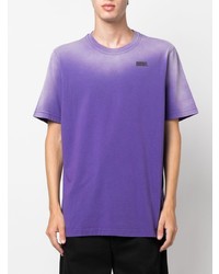 violettes Mit Batikmuster T-Shirt mit einem Rundhalsausschnitt von Diesel