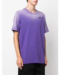 violettes Mit Batikmuster T-Shirt mit einem Rundhalsausschnitt von Diesel