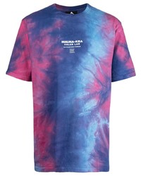 violettes Mit Batikmuster T-Shirt mit einem Rundhalsausschnitt von Mauna Kea