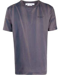 violettes Mit Batikmuster T-Shirt mit einem Rundhalsausschnitt von Off-White