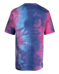 violettes Mit Batikmuster T-Shirt mit einem Rundhalsausschnitt von Mauna Kea
