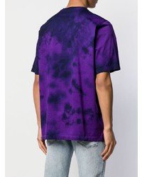 violettes Mit Batikmuster T-Shirt mit einem Rundhalsausschnitt von DSQUARED2