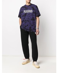 violettes Mit Batikmuster T-Shirt mit einem Rundhalsausschnitt von Pleasures