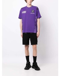 violettes T-Shirt mit einem Rundhalsausschnitt von AAPE BY A BATHING APE