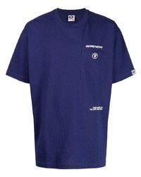 violettes T-Shirt mit einem Rundhalsausschnitt von AAPE BY A BATHING APE