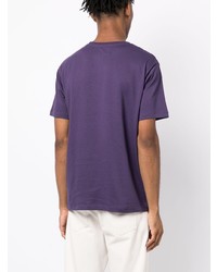 violettes T-Shirt mit einem Rundhalsausschnitt von Wood Wood