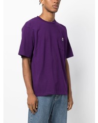 violettes T-Shirt mit einem Rundhalsausschnitt von A Bathing Ape