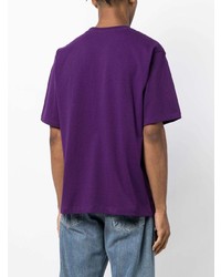 violettes T-Shirt mit einem Rundhalsausschnitt von A Bathing Ape