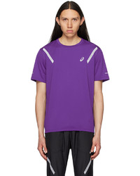violettes T-Shirt mit einem Rundhalsausschnitt von Asics