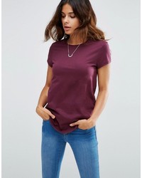 violettes T-Shirt mit einem Rundhalsausschnitt von Asos