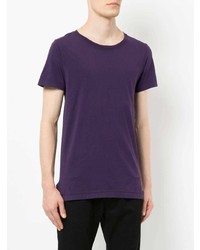 violettes T-Shirt mit einem Rundhalsausschnitt von John Elliott