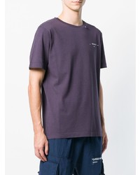 violettes T-Shirt mit einem Rundhalsausschnitt von Off-White