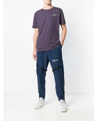 violettes T-Shirt mit einem Rundhalsausschnitt von Off-White