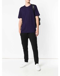 violettes T-Shirt mit einem Rundhalsausschnitt von Jil Sander