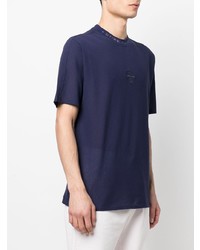 violettes T-Shirt mit einem Rundhalsausschnitt von Stone Island