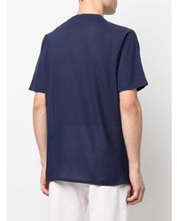 violettes T-Shirt mit einem Rundhalsausschnitt von Stone Island