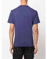 violettes T-Shirt mit einem Rundhalsausschnitt von Stone Island