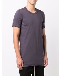 violettes T-Shirt mit einem Rundhalsausschnitt von Rick Owens