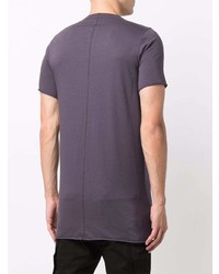 violettes T-Shirt mit einem Rundhalsausschnitt von Rick Owens