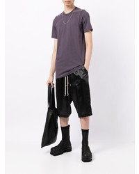 violettes T-Shirt mit einem Rundhalsausschnitt von Rick Owens