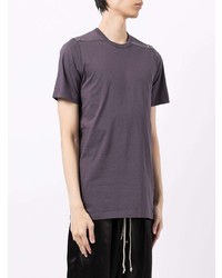 violettes T-Shirt mit einem Rundhalsausschnitt von Rick Owens