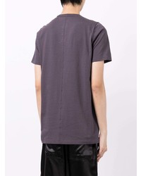 violettes T-Shirt mit einem Rundhalsausschnitt von Rick Owens