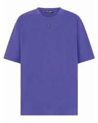 violettes T-Shirt mit einem Rundhalsausschnitt von Dolce & Gabbana