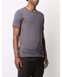 violettes T-Shirt mit einem Rundhalsausschnitt von Rick Owens