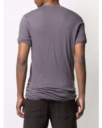 violettes T-Shirt mit einem Rundhalsausschnitt von Rick Owens