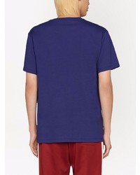 violettes T-Shirt mit einem Rundhalsausschnitt von Gucci