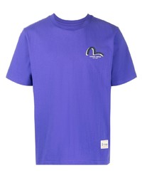 violettes T-Shirt mit einem Rundhalsausschnitt von Evisu