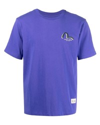 violettes T-Shirt mit einem Rundhalsausschnitt von Evisu