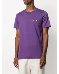 violettes T-Shirt mit einem Rundhalsausschnitt von Marni