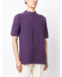 violettes T-Shirt mit einem Rundhalsausschnitt von CFCL