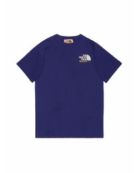 violettes T-Shirt mit einem Rundhalsausschnitt von Gucci