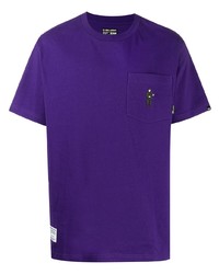 violettes T-Shirt mit einem Rundhalsausschnitt von Izzue