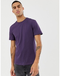 violettes T-Shirt mit einem Rundhalsausschnitt von Jefferson